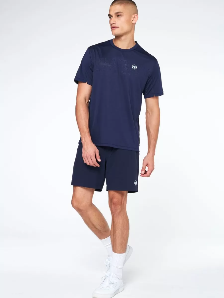 View All>Sergio Tacchini Tennis Young Line Pro T-Shirt-Maritime Blue